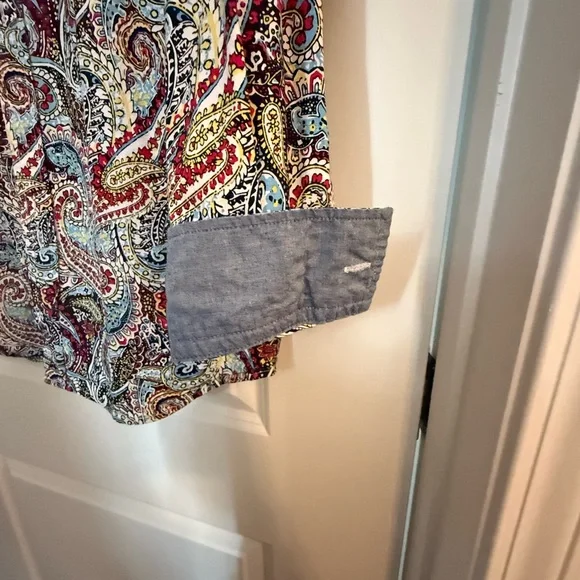 Daniel Cremieux Red and Blue Casual Button Down Shirt - Picture 3 of 4